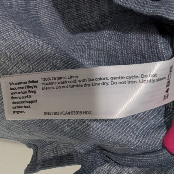 NWT Eileen Fisher | Striped Organic Linen Crinkle Short-Sleeve Shirt - Picture 6 of 11